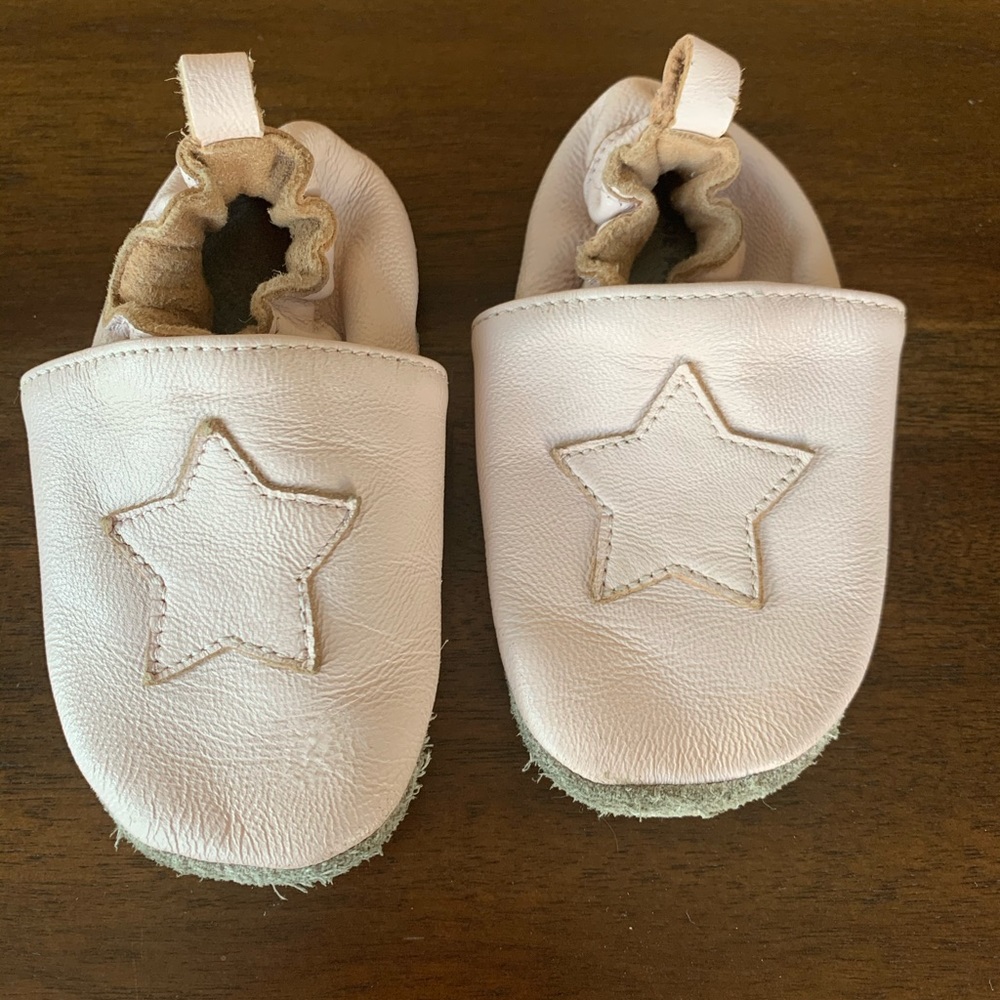 Genuine leather baby moccasins